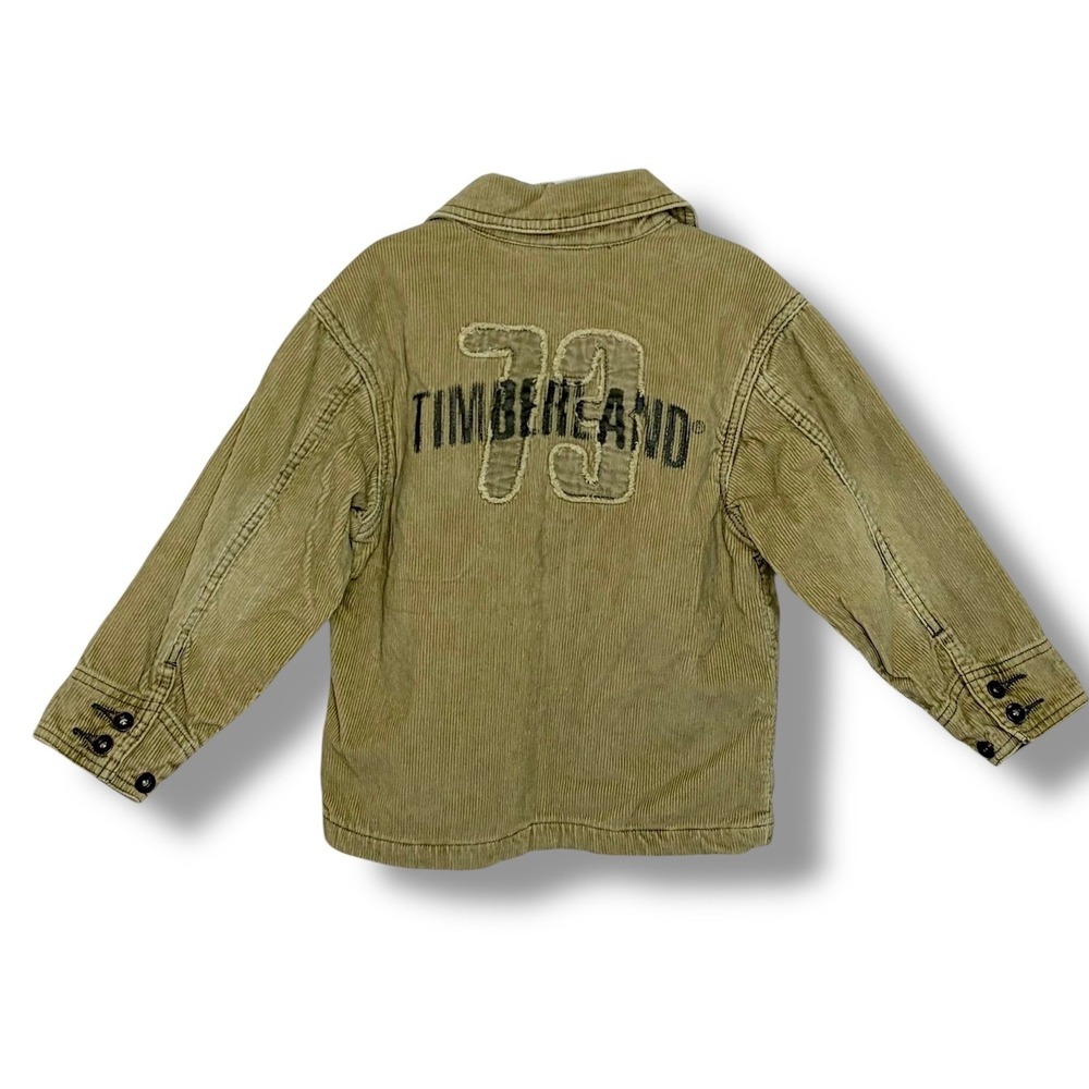Y2K Timberland Corduroy Jacket 73 Graphic‎ Full Zip Tan Size 4 Grunge